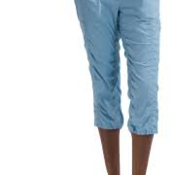 Blue Drawstring Cropped Pants - Picture 4 of 5